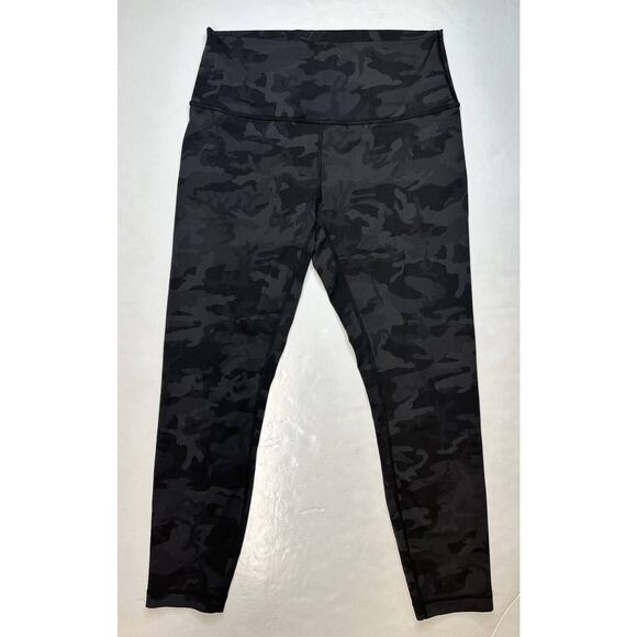 Lululemon Wunder Under High Rise Tight 25" Sz 10 Black/Gray Camo Crop Legging - Picture 6 of 12
